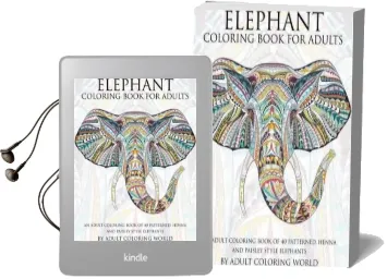 Elephant Coloring Book for Adults: An Adult Coloring Book of 40 Patterned, Henna and Paisley Style Elephant Audiobook download free by Adult Coloring World
