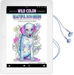 Beautiful dog Breeds Adult Coloring Book Audiobook download free by Heather Land
