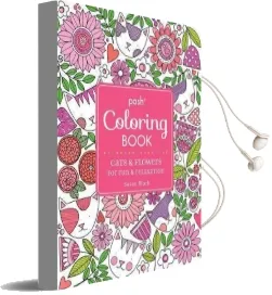 Posh Adult Coloring Book: Cats and Flowers for fun & Relaxation Audiobook download free by Susan Black